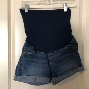 Maternity jean shorts